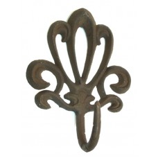 Cast Iron French Style Rust Wall Hook Set of 6