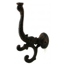 Cast Iron Rust Dolphin Hook Set of 2