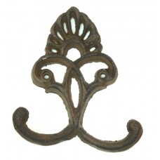 Cast Iron Crown Hooks Set of 6 Rust