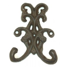 Set of 6 Rust Double Floral Hooks