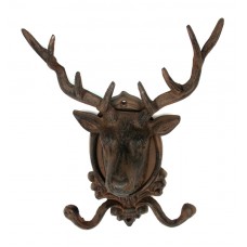 Cast Iron Elk Deer Head Wall Hook  AS IS