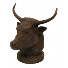 Cast Iron Rust Bull Bust