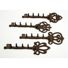 Cast Iron Key Hook Set of 4