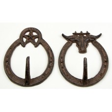 Horseshoe Cast Iron Hooks Set of 2