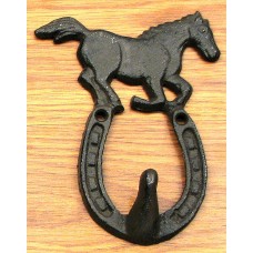 Horse on Horseshoe Hook Set/6