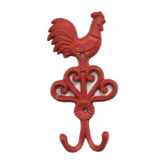 Cast Iron Antique Red Rooster Hook