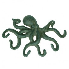 Large Cast Iron Seaworn Blue  Octopus Hook