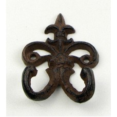 Fleur De Lis Cast Iron Wall Double Hook