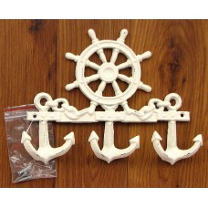 Cast Iron Ships Wheel Wall Hook