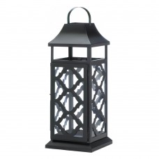 Black Damask Candle Lantern