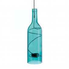 Blue Bottle Hanging Candle Holder