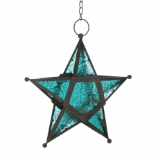 Blue Glass Star Lantern