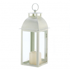 Distressed Ivory Candle Lantern