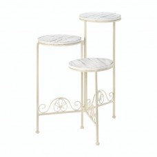 Distressed White Triple Planter Stand