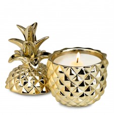 Golden Ceramic Pineapple Candle