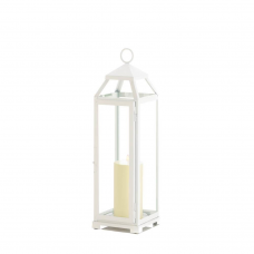 Large Country White Open Top Lantern