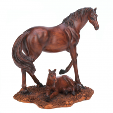 Mother & Foal Horse Statue