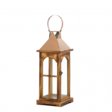 Rose Gold Wooden Lantern