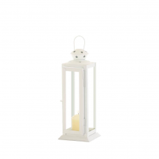 Small Cutout Stars White Lantern