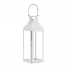 White Manhattan Candle Lantern