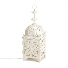 White Medallion Table Lamp