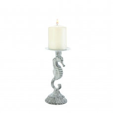 White Seahorse Candle Holder